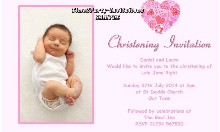 Sample Baptismal Invitation For Baby Girl