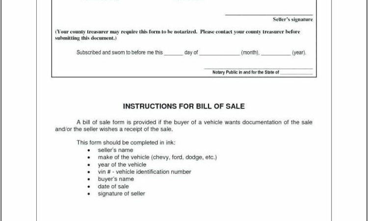 Sample Bill Of Sale For Car Uk