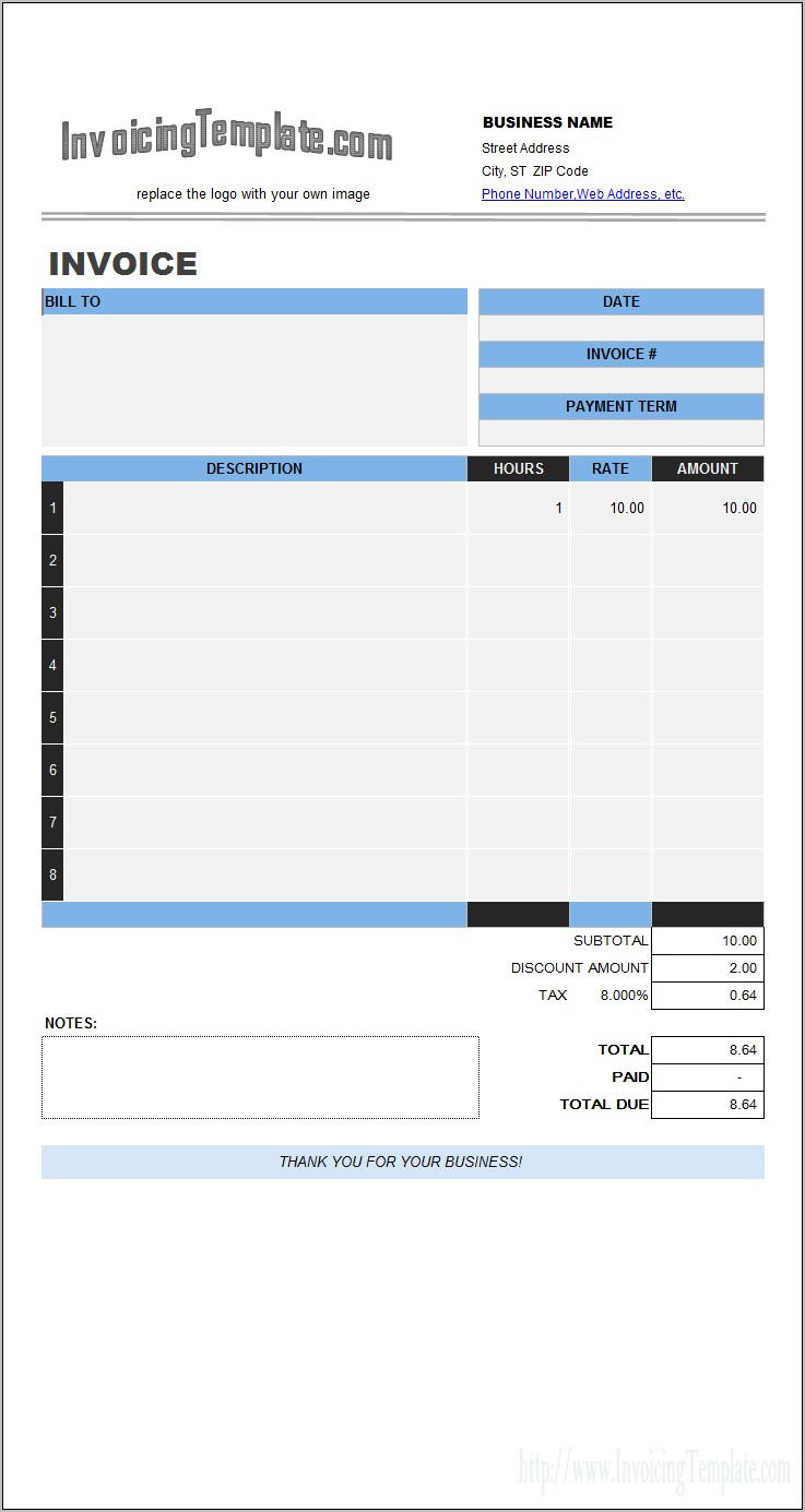Sample Billing Invoice Download