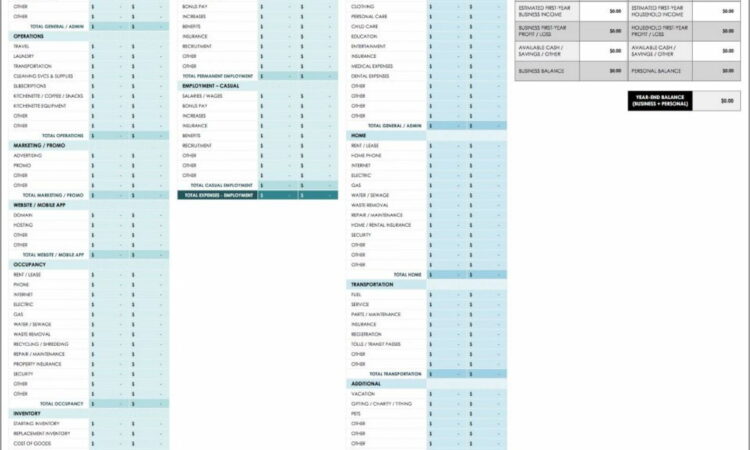 Sample Budget Template For Small Business