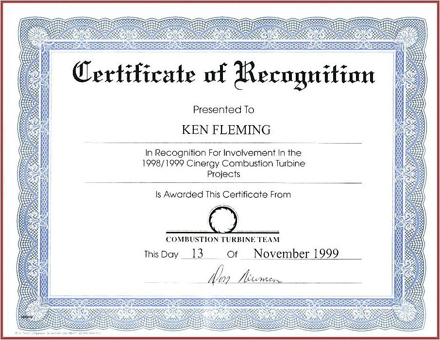 Sample Certificate Of Appreciation For Staff