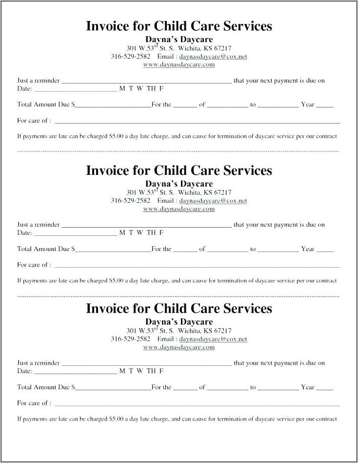 Sample Child Care Agreement