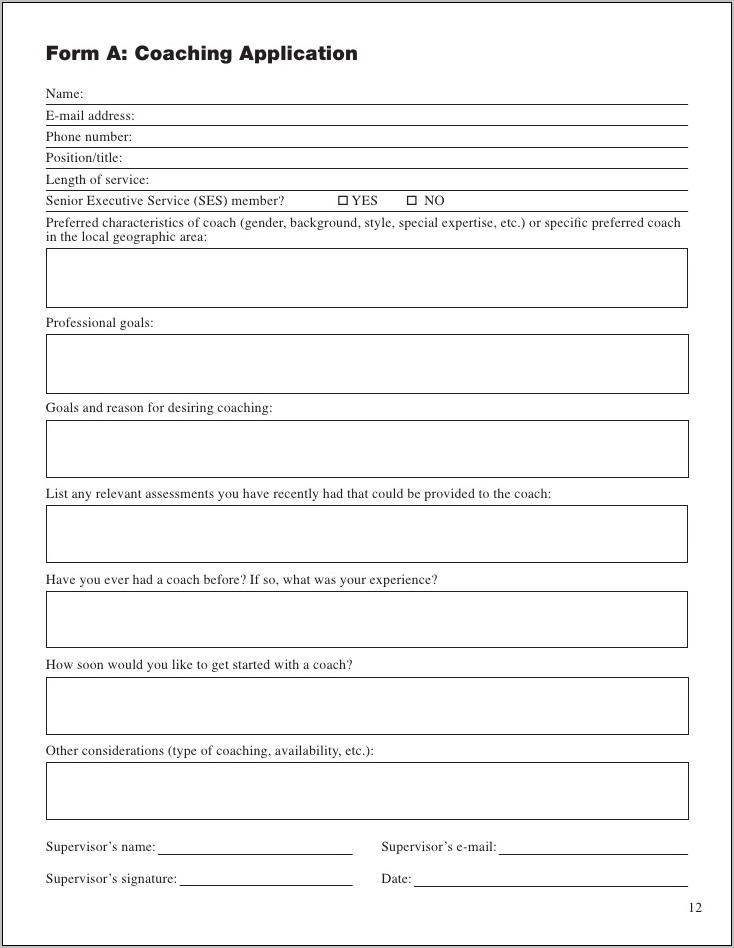 Sample Coaching Forms For Employees