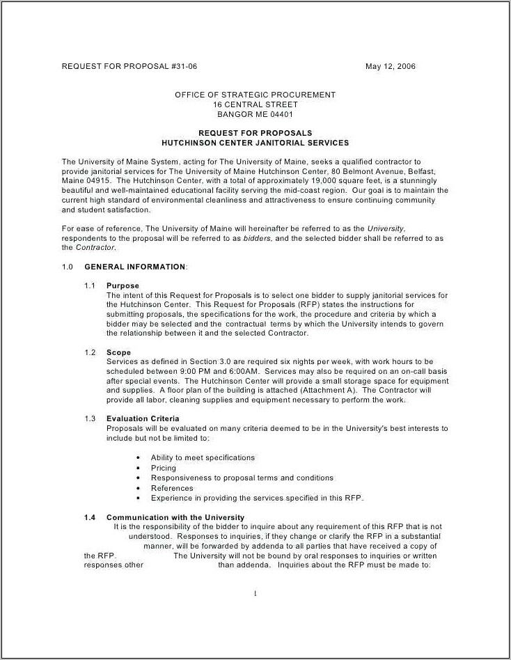 Sample Commercial Cleaning Contract Template