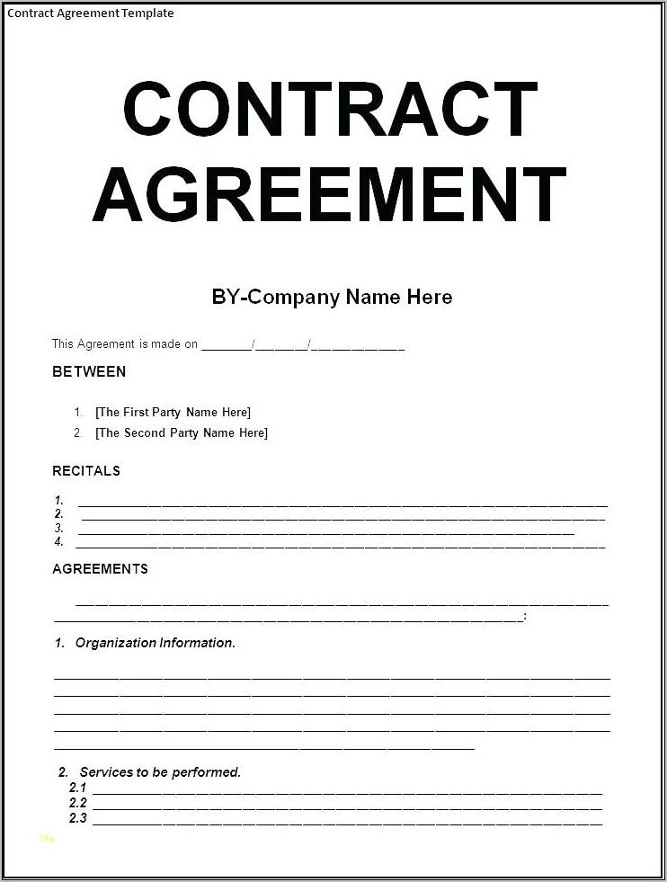 Sample Contract Agreement Between Two Companies