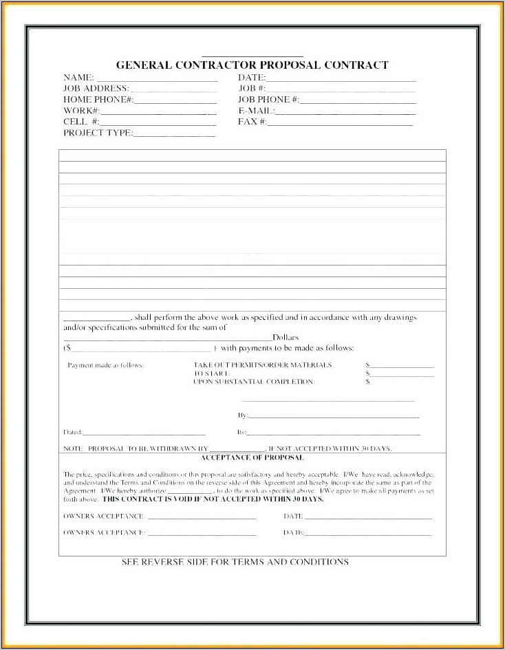 Sample Contract For General Contractor