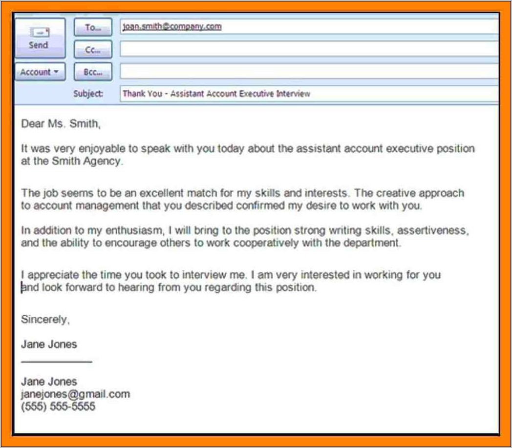 Sample Cover Letter For Resume Email