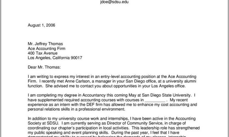 Sample Cover Letters For Resumes Free