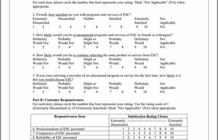 Sample Customer Satisfaction Survey