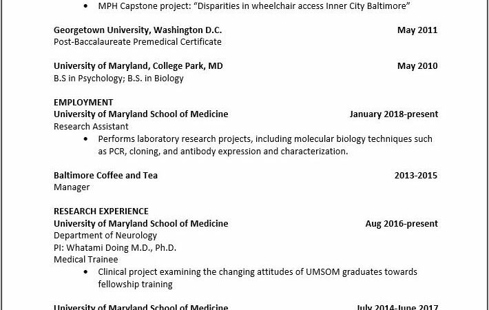 Sample Cv Medical Student Applying Residency