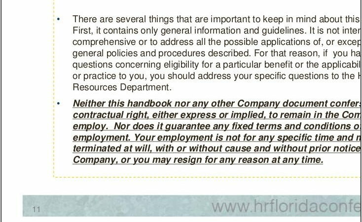 Sample Disclaimer For Employee Handbook