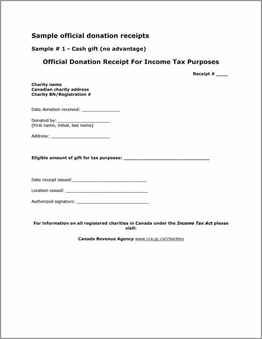 Sample Donation Receipt Letter For Tax Purposes