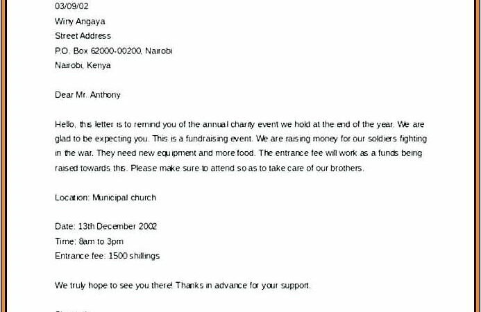 Sample Donation Request Letter For Food