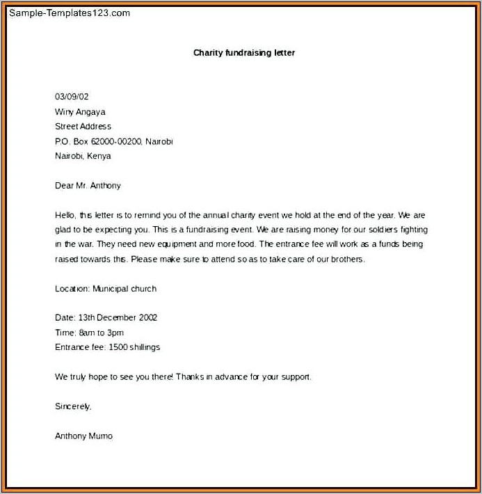 Sample Donation Request Letter For Food