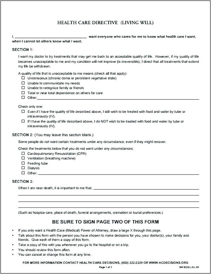Sample Durable Power Of Attorney Form