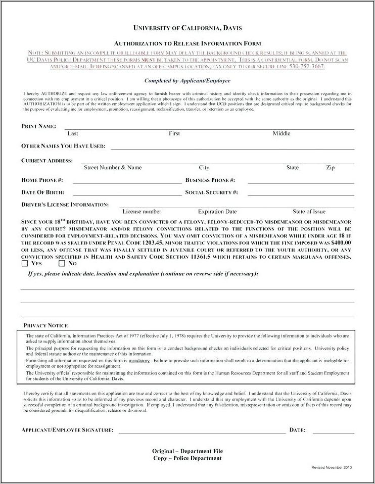 Sample Employment Reference Check Form