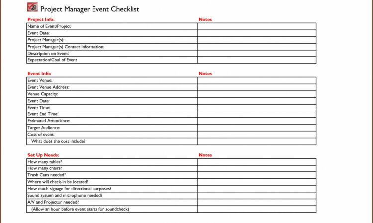 Sample Event Planning Checklist Template