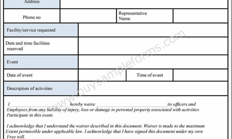 Sample General Liability Waiver