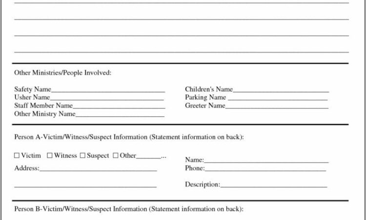 Sample Incident Report Form Templates