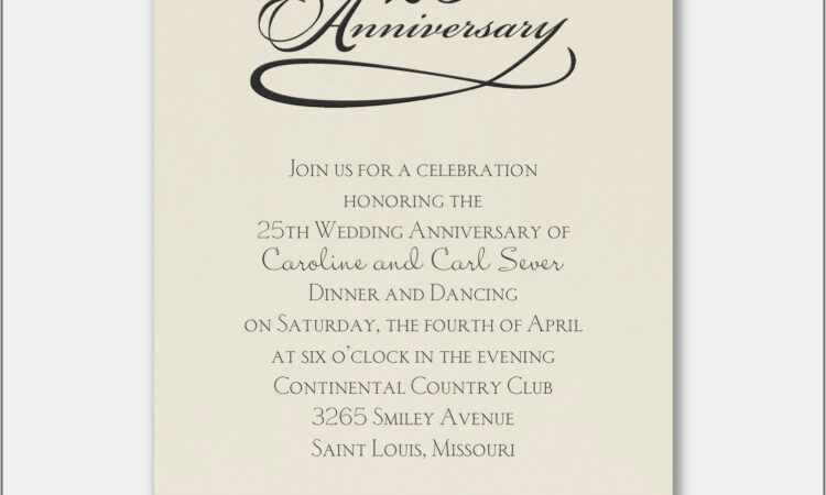 Sample Invitation Card For Golden Wedding Anniversary