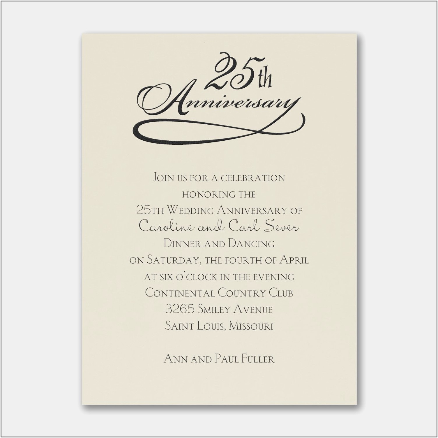 Sample Invitation Card For Golden Wedding Anniversary