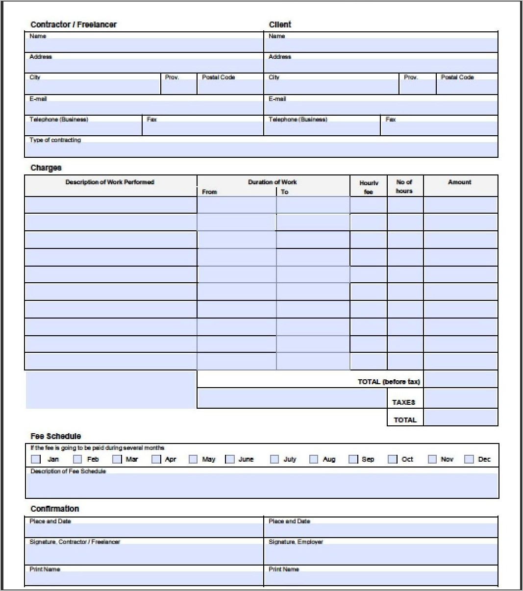 Sample Invoice Electrical Contractor