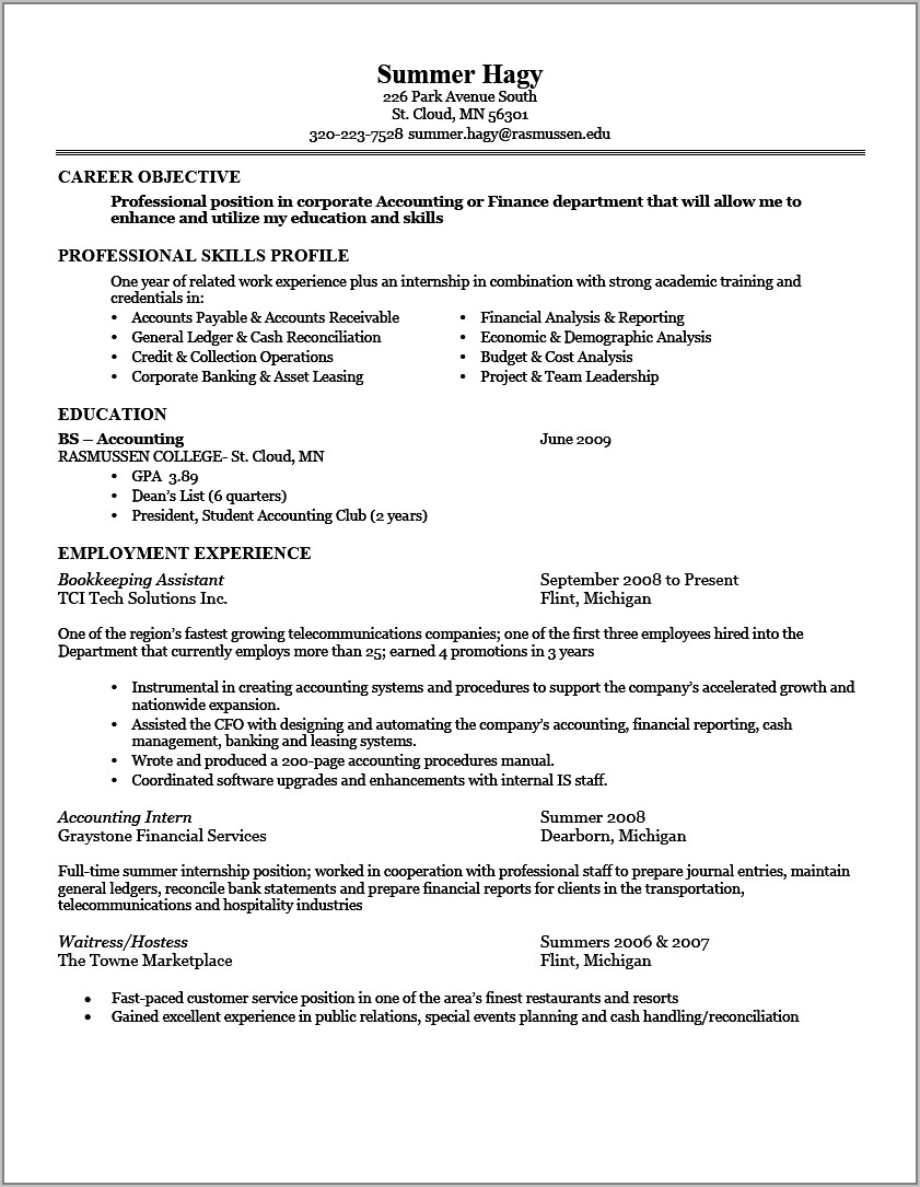 Sample Job Resume Templates