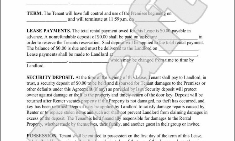 Sample Lease Agreement Contract