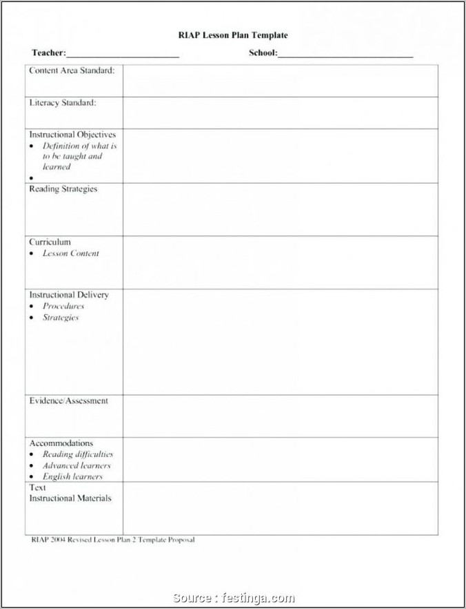 Sample Lesson Plan For Middle School Science