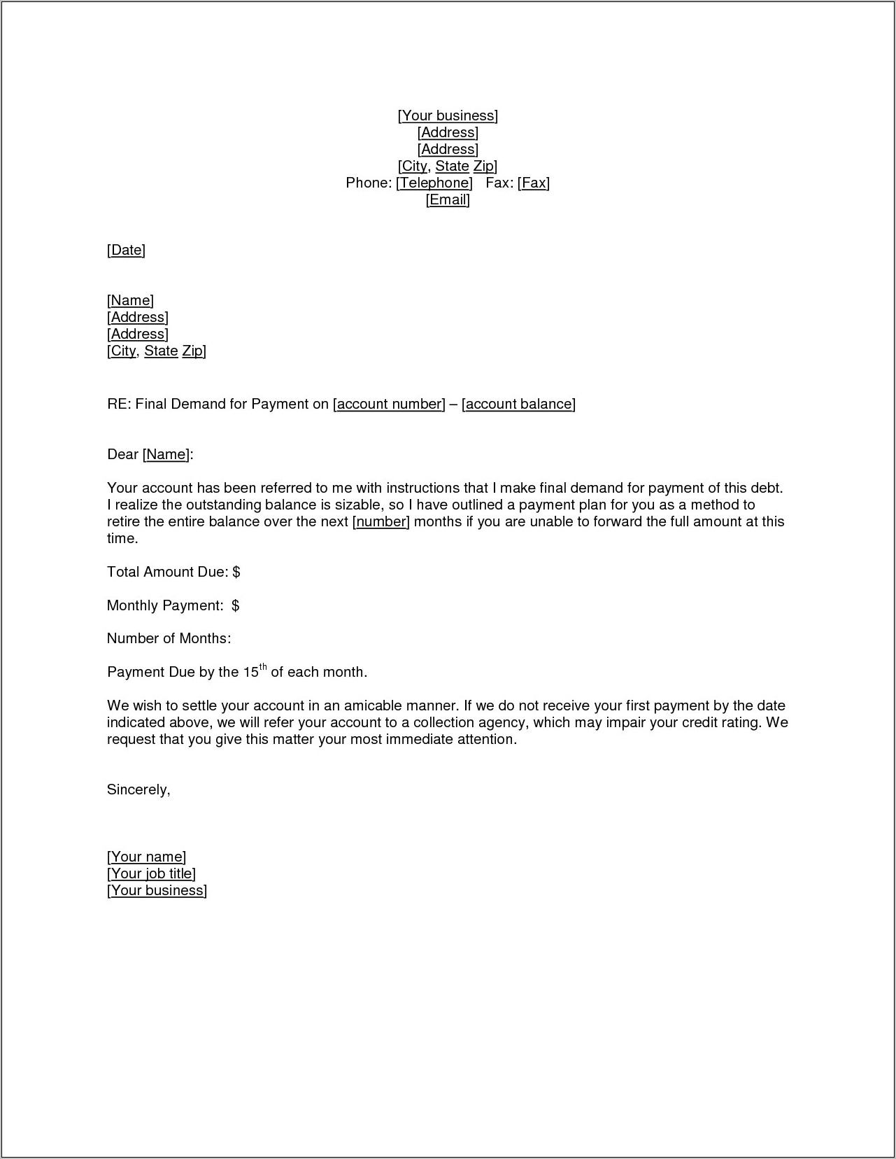 Sample Letter For Settlement Agreement