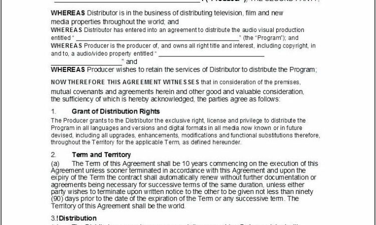 Sample Master Distribution Agreement