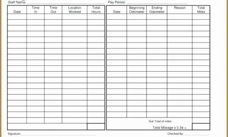 Sample Mileage Log For Cra