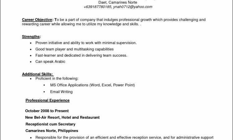 Sample Objective For Resume Service Crew