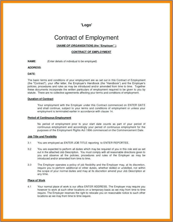 Sample Of Employment Contract Agreement Malaysia