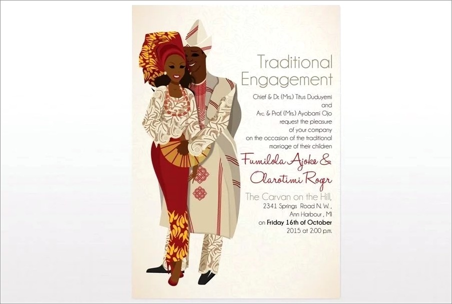 Sample Of Nigerian Traditional Wedding Invitation Cards