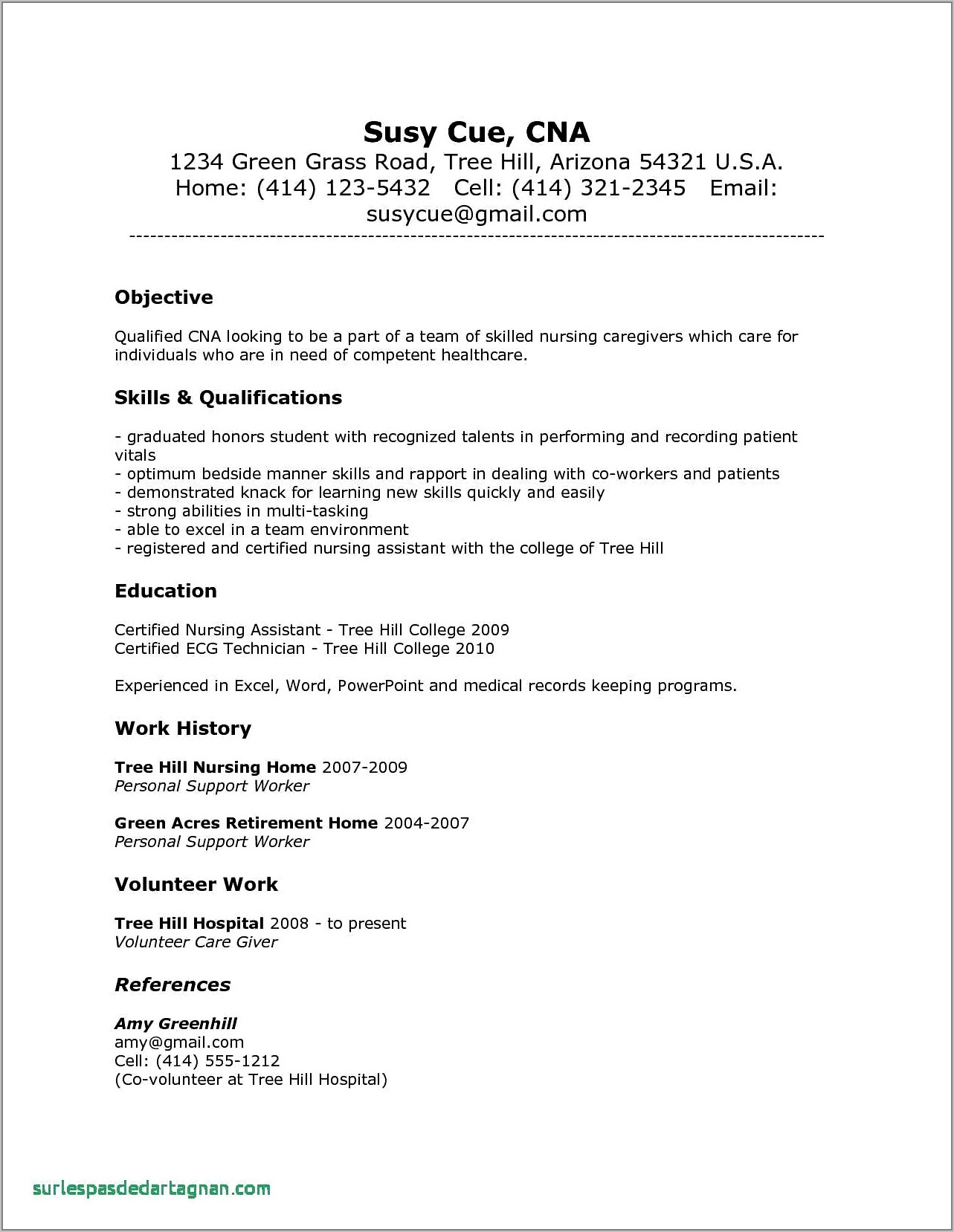 Sample Of Registered Nurse Resume