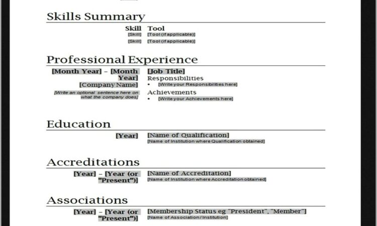 Sample Of Resume Format For Teachers