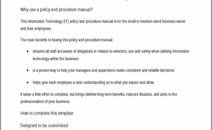 Sample Policies And Procedures For Small Business