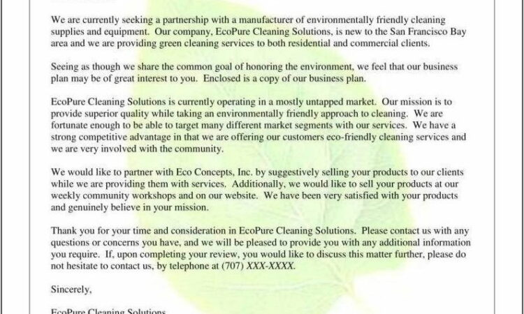 Sample Proposal Letter For Cleaning Services