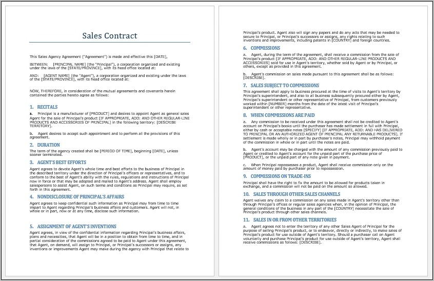 Sample Purchase Agreement Template Word
