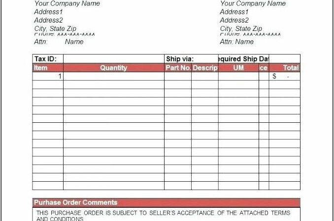 Sample Purchase Order Requisition Form