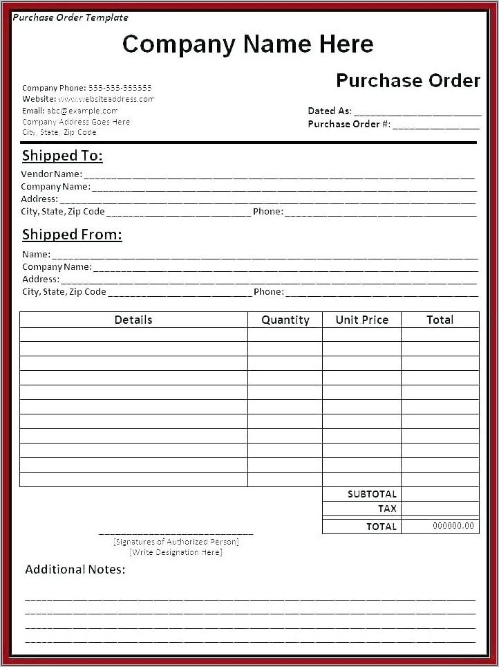 Sample Purchasing Requisition Form
