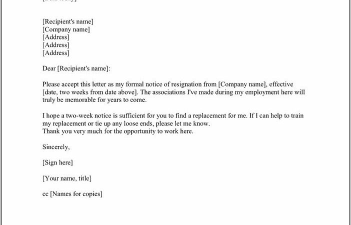 Sample Resignation Letter Job You Just Started