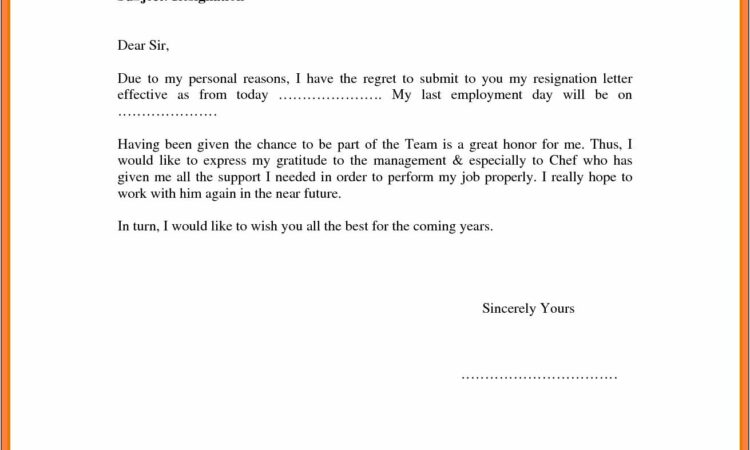 Sample Resignation Letter With Reason For Leaving