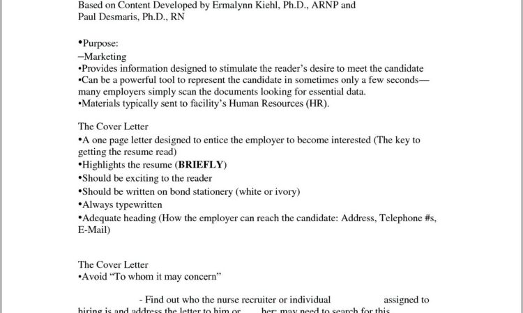 Sample Resume Cover Letter For New Nurses