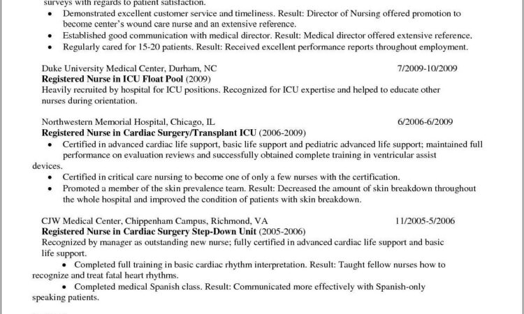 Sample Resume For A Registered Nurse