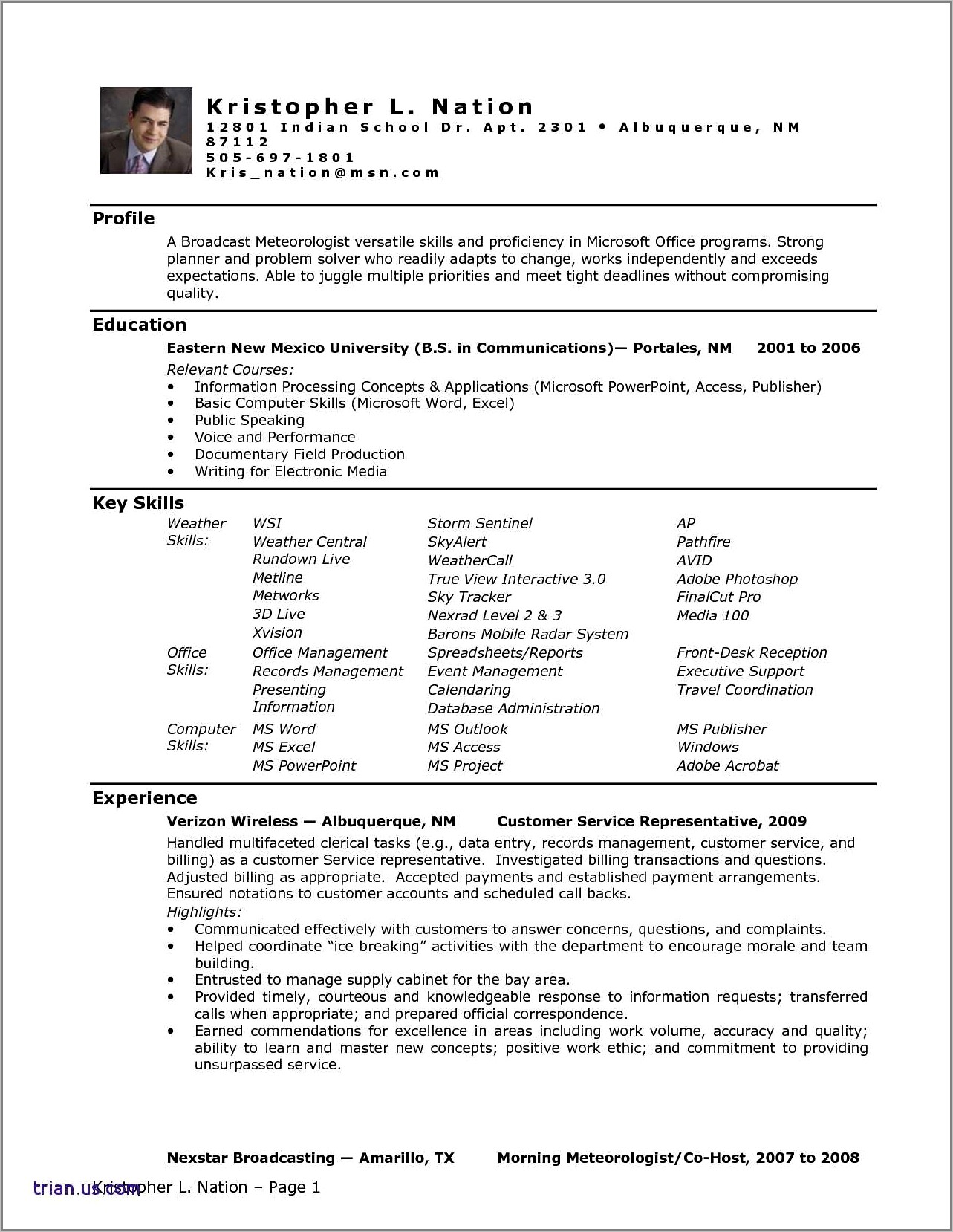 Sample Resume For Administrative Assistant With Experience