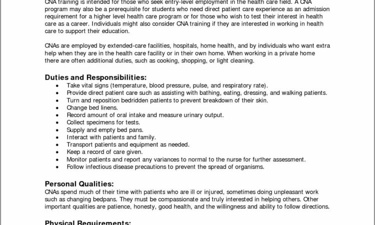 Sample Resume For Applying Nursing Assistant