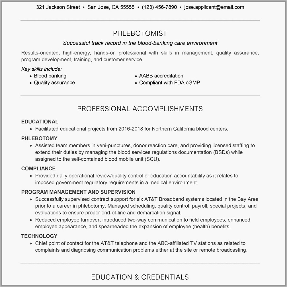 Sample Resume For Bankers