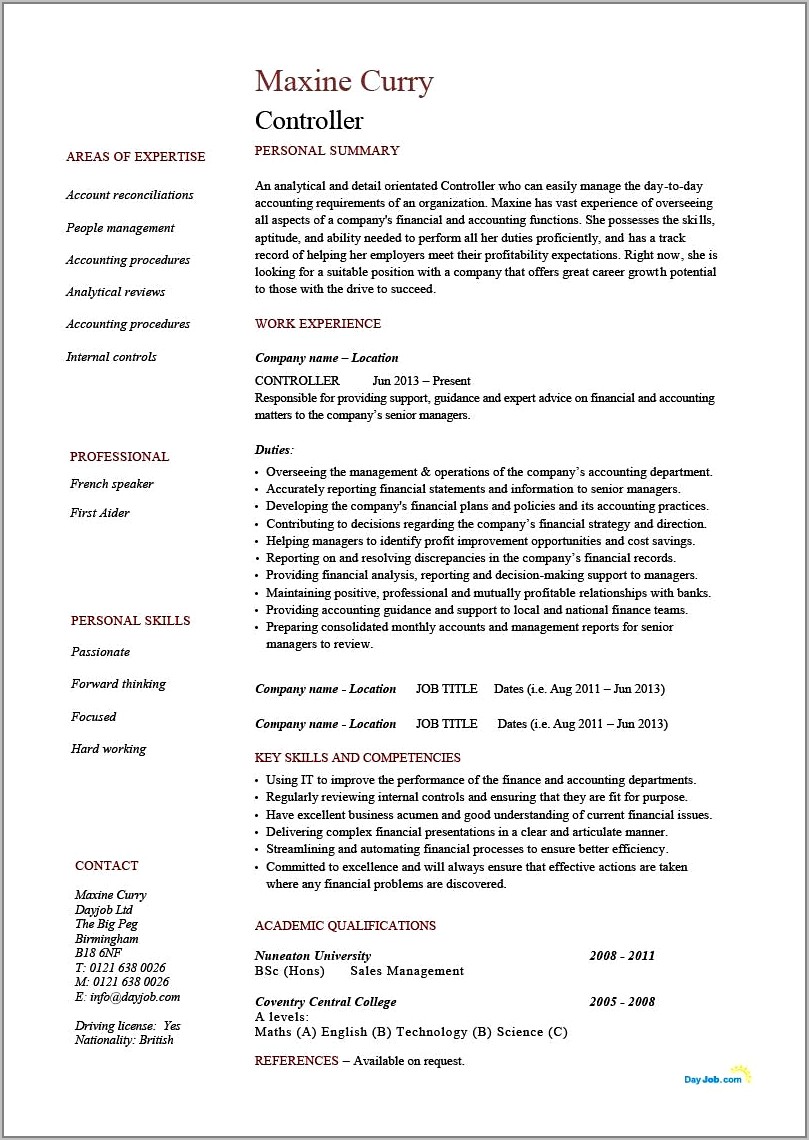 Sample Resume For Bsn Nurse